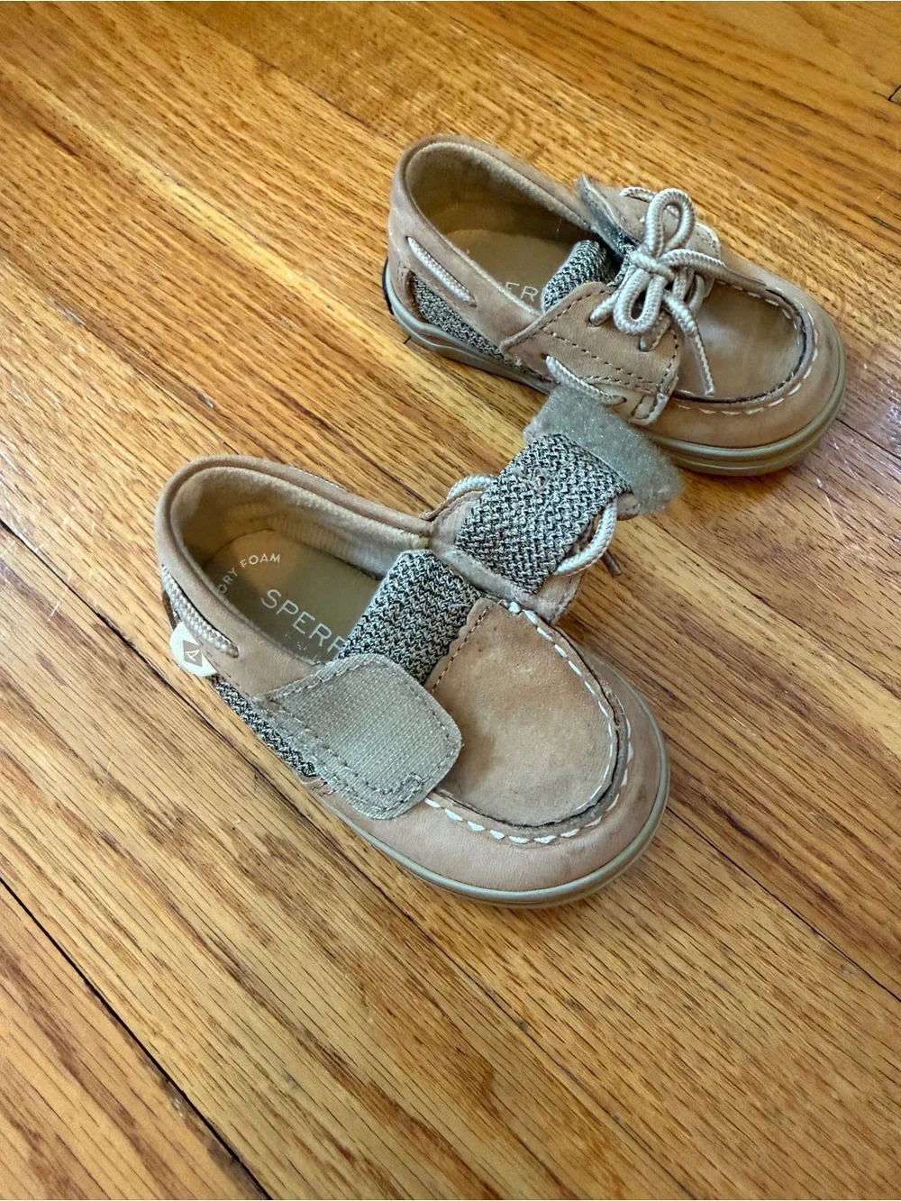 Sperry Kids Beige/Tan Moccasin Boat Shoes